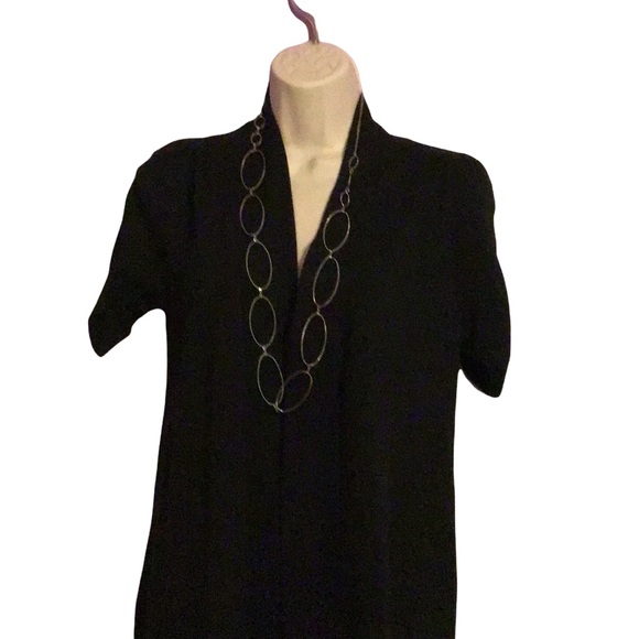 Dress Barn black open front short sleeve cardigan - Picture 3 of 12